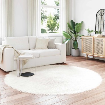 vidaXL Χαλί από τεχνητό πρόβειο δέρμα TAFALLA Λευκό 160x160cm