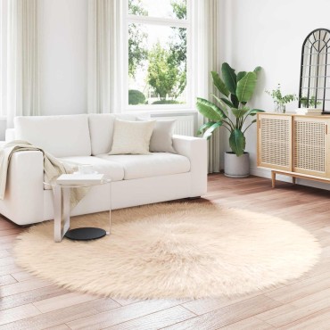 vidaXL Χαλί από τεχνητό πρόβειο δέρμα TAFALLA Μπεζ 160x160cm
