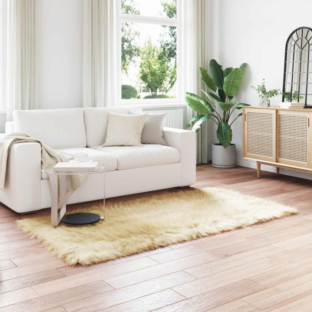 vidaXL Χαλί από τεχνητό πρόβειο δέρμα TAFALLA Κρεμ 80x200cm