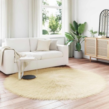 vidaXL Χαλί από τεχνητό πρόβειο δέρμα TAFALLA Κρεμ 160x160cm