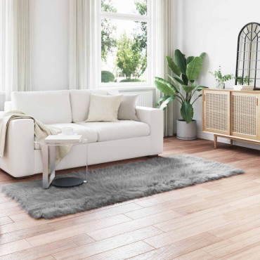 vidaXL Ψεύτικο Δέρμα Προβάτου Χαλί Tafalla Γκρι 80x250cm