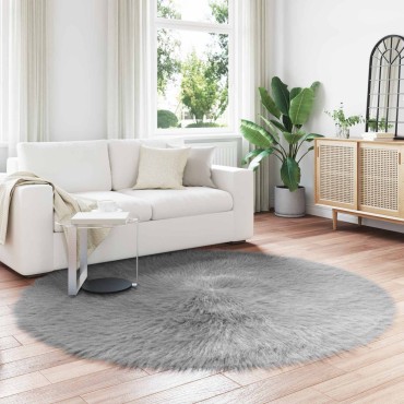 vidaXL Χαλί από τεχνητό πρόβειο δέρμα TAFALLA Γκρι 160x160cm