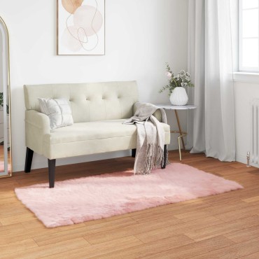 vidaXL Χαλί από τεχνητό πρόβειο δέρμα TAFALLA Ροζ 80x150cm
