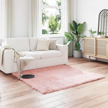 vidaXL Χαλί από τεχνητό πρόβειο δέρμα TAFALLA Ροζ 160x160cm