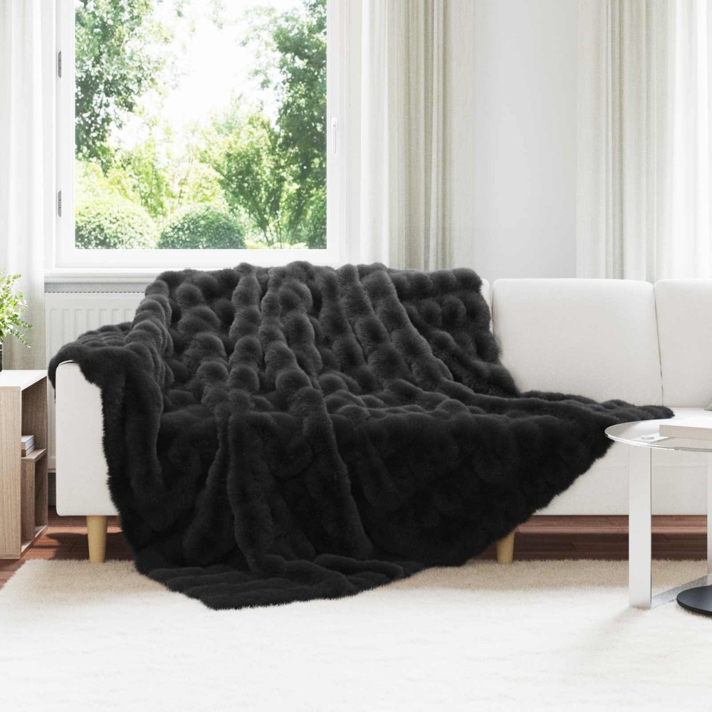 vidaXL Αντιολισθητική κουβέρτα από τεχνητή κουνελιού Olite 4 τμχ.