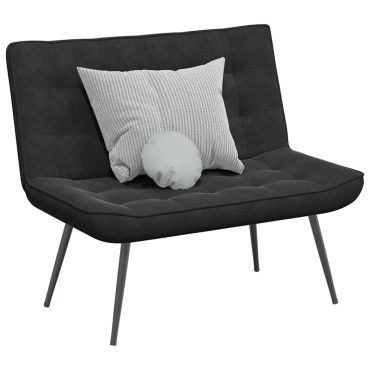 vidaXL Πάγκος Μαύρο 110x74x84cm Βελούδινος 1 τεμ.