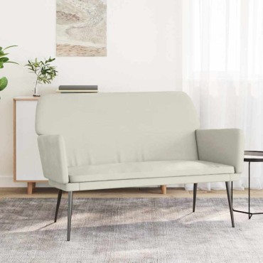 vidaXL Πάγκος Κρεμ 108x79x79cm Βελούδινος 1 τεμ.