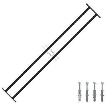 vidaXL Γρίλια Παραθύρου Μαύρο 176 x 30 εκ Χάλυβας με επίστρωση πούδρας