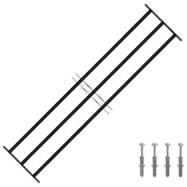 vidaXL Γρίλια Παραθύρου Μαύρο 174 x 45 εκ Χάλυβας με επίστρωση πούδρας