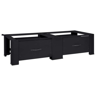 vidaXL Βάση Πλυντηρίου Ρούχων 2 pcs Μαύρο 64 x 55 x 32.5 εκ Ατσάλι