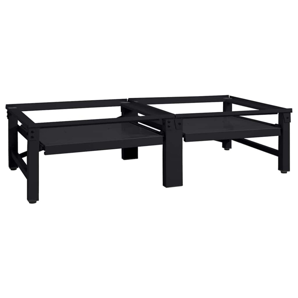 vidaXL Βάση Πλυντηρίου Ρούχων 2 τμχ. Μαύρο 124,5 x 61,5 x 32,5 εκ
