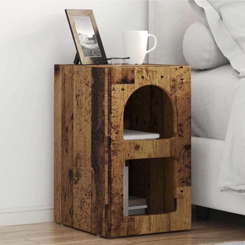vidaXL Κομοδίνο ELST Παλιό ξύλο 29,5x33,5x50cm Επεξεργασμένο Ξύλο 1 τεμ.