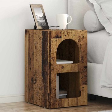 vidaXL Κομοδίνο ELST Παλιό ξύλο 29,5x33,5x50cm Επεξεργασμένο Ξύλο 1 τεμ.