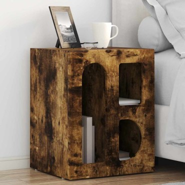vidaXL Κομοδίνο ELST Καπνιστό Δρύς 40x35x50cm Επεξεργασμένο Ξύλο 1 τεμ.