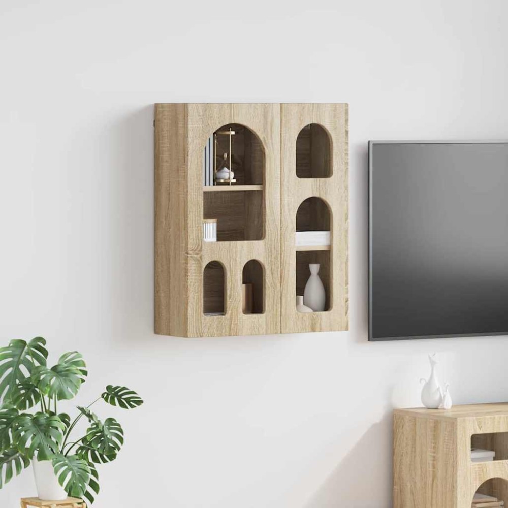 vidaXL Κρεμαστό ντουλάπι με ράφι ELST Sonoma Δρυς 59x20x71,5 εκ 1 τεμ.