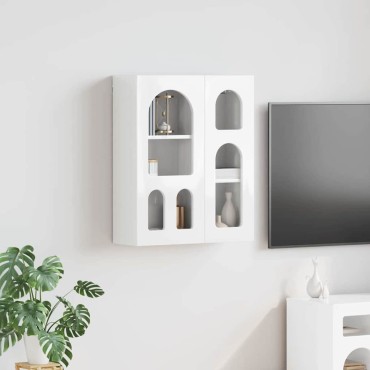 vidaXL Κρεμαστό ντουλάπι ELST Γυαλιστερό Λευκό 59x20x71,5 εκ 1 τεμ.