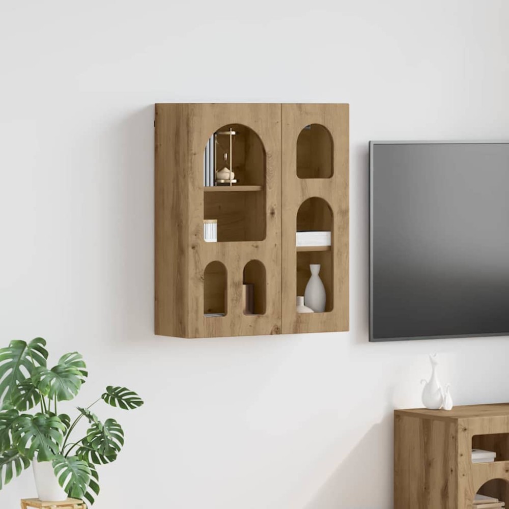 vidaXL Κρεμαστό ντουλάπι με ράφι ELST Artisan Δρυς 59x20x71,5 εκ 1 τεμ.