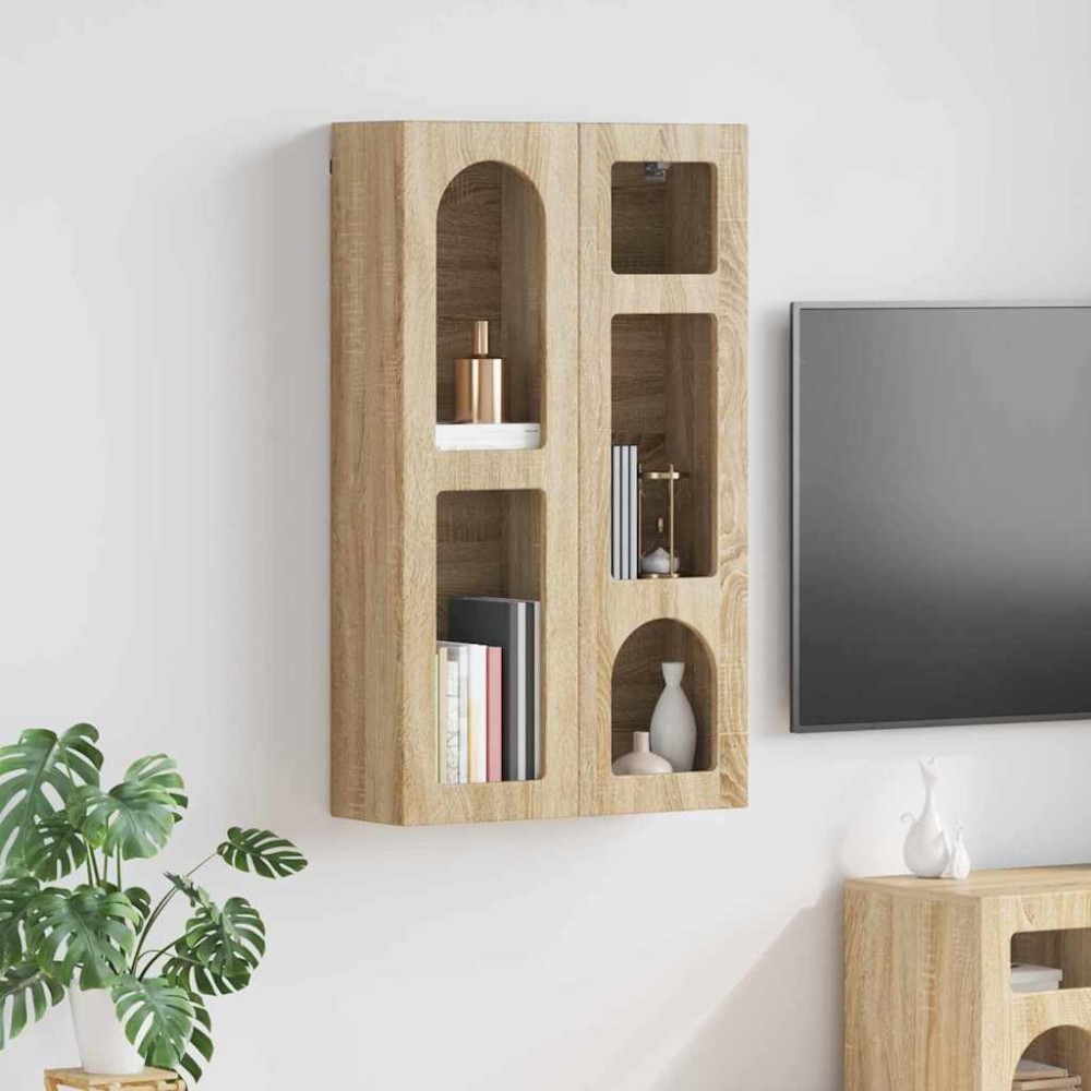 vidaXL Κρεμαστό ντουλάπι με ράφι ELST Sonoma Δρυς 59x20x100 εκ 1 τεμ.