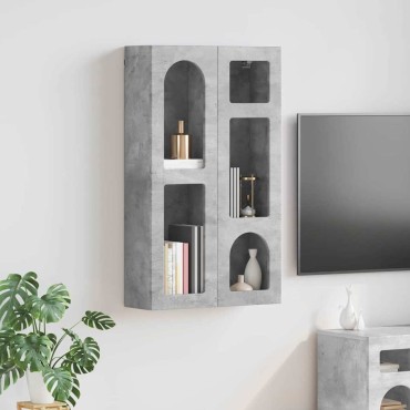 vidaXL Κρεμαστό ντουλάπι ELST Γκρι Σκυροδέματος 59x20x100 εκ 1 τεμ.