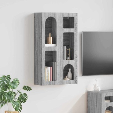 vidaXL Κρεμαστό ντουλάπι με ράφι ELST Γκρι Sonoma 59x20x100 εκ 1 τεμ.
