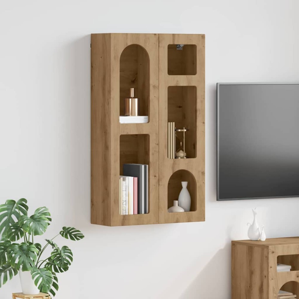 vidaXL Κρεμαστό ντουλάπι με ράφι ELST Artisan Δρυς 59x20x100 εκ 1 τεμ.