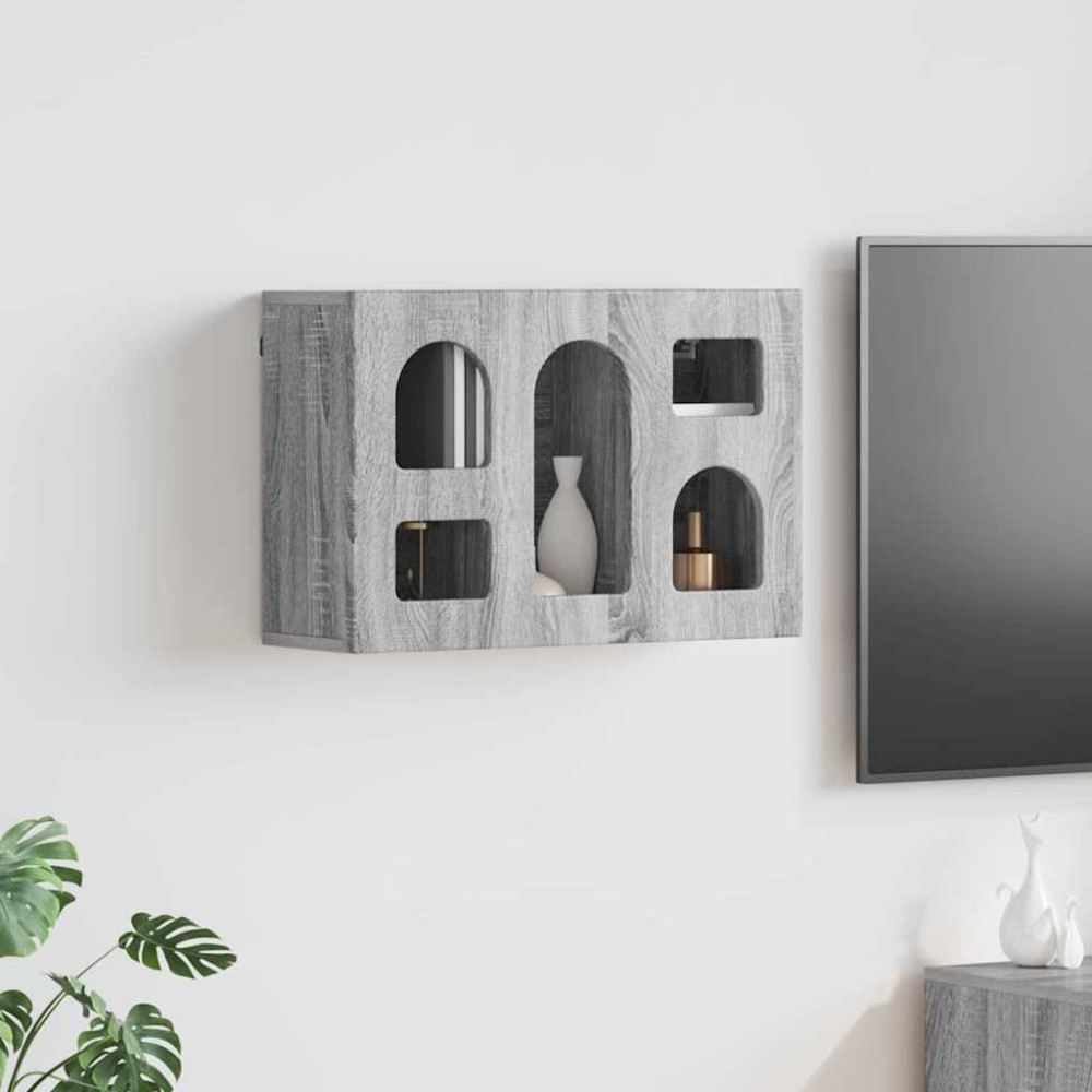 vidaXL Κρεμαστό ντουλάπι με ράφι ELST Γκρι Sonoma 60x20x40 εκ 1 τεμ.