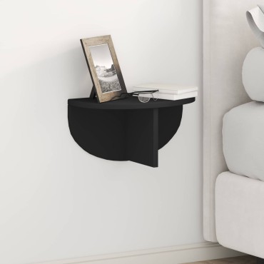 vidaXL Ράφι Τοίχου Επιτοίχιο Μαύρο 38x19x19cm Επεξεργασμένο Ξύλο 1 τεμ.