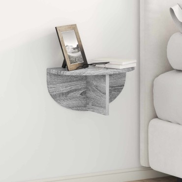 vidaXL Ράφι Τοίχου Επιτοίχιο Γκρίζο Σονομα 38x19x19 εκ 1 τεμ.