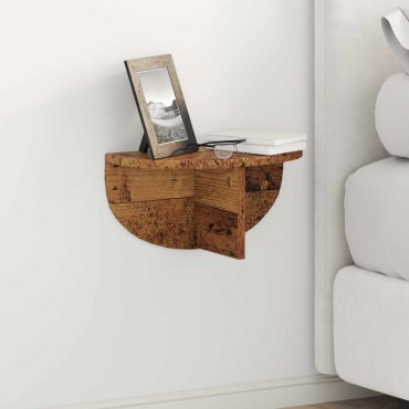 vidaXL Ράφι Τοίχου Επιτοίχιο Παλιό ξύλο 38x19x19 εκ 1 τεμ.