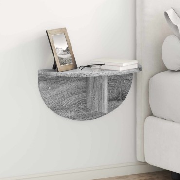 vidaXL Ράφι Τοίχου Επιτοίχιο Γκρίζο Σονομα 48x24x24 εκ 1 τεμ.