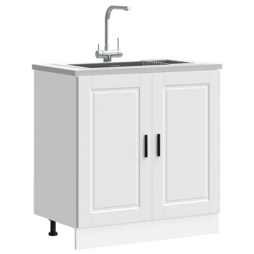 vidaXL Ντουλάπι βάσης νεροχύτη Porto Λευκό 80x46x81,5cm 1 τεμ.