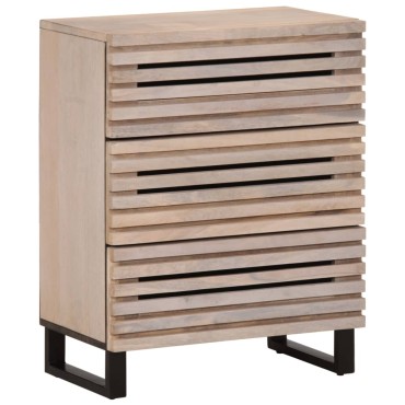 vidaXL Ντουλάπι Λευκό 60x34x75cm από Μασίφ Ξύλο Μάνγκο 1 τεμ.