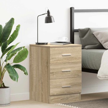 vidaXL Κομοδίνο Χρώμα Sonoma Δρυς 38x35x56cm από Επεξ. Ξύλο 1 τεμ.