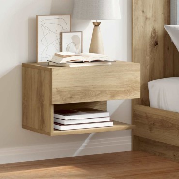 vidaXL Κομοδίνο Επιτοίχιο Καφέ Δρυς 46x29,5x30cm 1 τεμ.