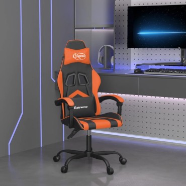 vidaXL Καρέκλα Gaming Μαύρο/Πορτοκαλί Συνθετικό Δέρμα 57,5x59,5x(121-131)cm 1 τεμ.