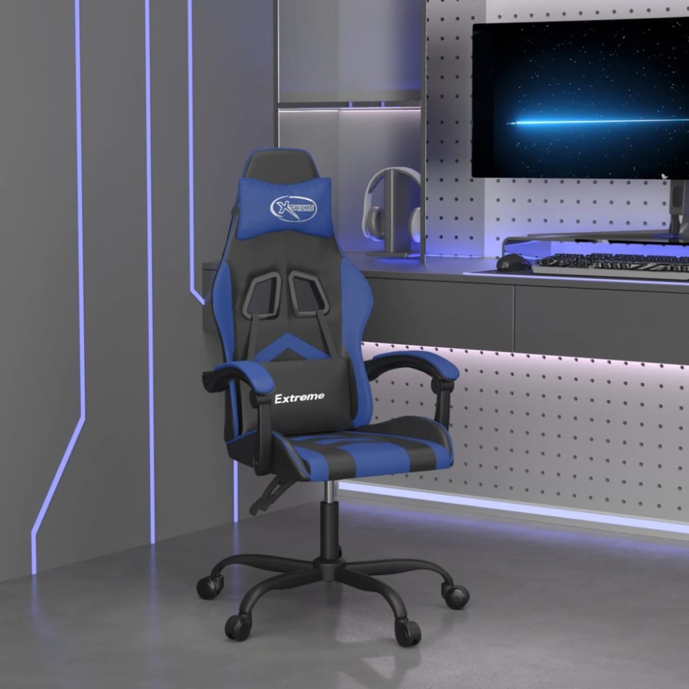 vidaXL Καρέκλα Gaming Περιστρεφόμενη Μαύρη & Μπλε από Συνθετικό Δέρμα 57,5x59,5x(121-131)cm 1 τεμ. vidaXL Καρέκλα Gaming Περιστρεφόμενη Μαύρη & Μπλε από Συνθετικό Δέρμα 57,5x59,5x(121-131)cm 1 τεμ.