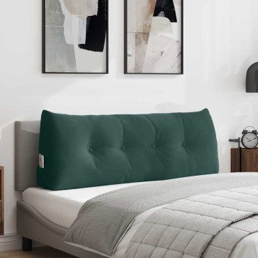 vidaXL Μαξιλάρι Πλάτης Σκούρο Πράσινο 120 x 24 x 50 εκ Βελούδο