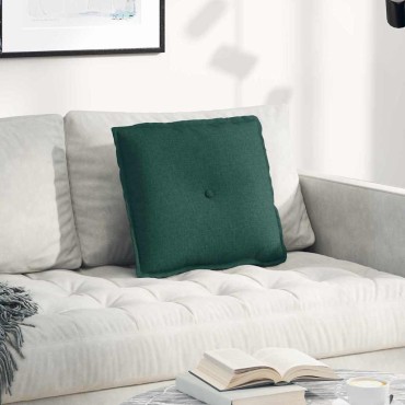 vidaXL Μαξιλάρι Πλάτης Σκούρο Πράσινο 50 x 19 x 45 εκ ύφασμα