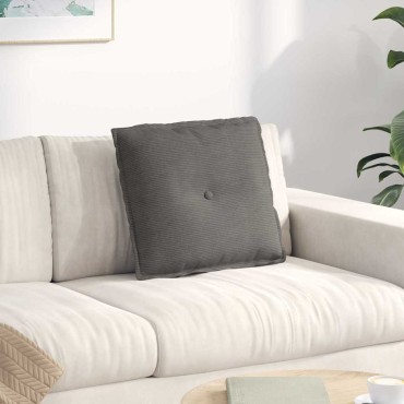 vidaXL Μαξιλάρι Πλάτης Ανοιχτό γκρι 50 x 45 εκ. Υφασμάτινο Κορντουρά