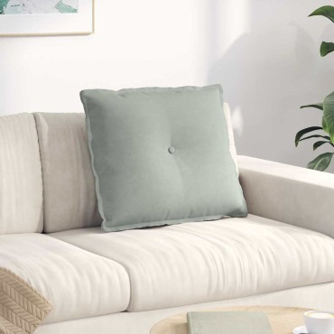 vidaXL Μαξιλάρι Πλάτης Ανοιχτό γκρι 60 x 50 cm Υφασμάτινο Κορντουρά
