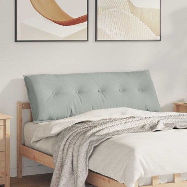 vidaXL Μαξιλάρι Πλάτης Ανοιχτό γκρι 140 x 50 cm Υφασμάτινο Κορντουρά