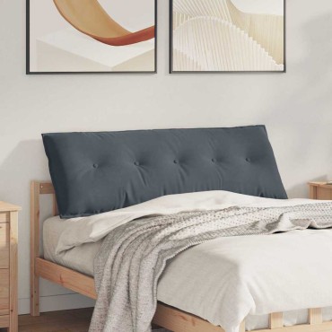 vidaXL Μαξιλάρι Πλάτης Σκούρο Γκρι 140 x 50 cm Υφασμάτινο Κορντουρά