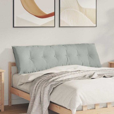 vidaXL Μαξιλάρι Πλάτης Ανοιχτό γκρι 160 x 50 cm Υφασμάτινο Κορντουρά