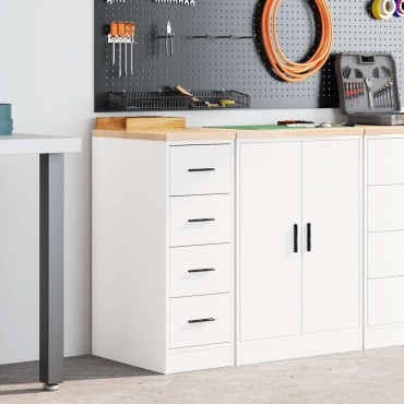 vidaXL ντουλάπι αποθήκευσης γκαράζ Λευκό 30x51x85 εκ μασίφ ξύλο πεύκο
