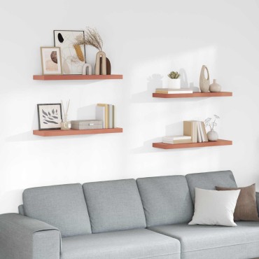 vidaXL Ράφι Τοίχου Επιτοίχιο 4 τεμ. Κόκκινο 90x23,5x3,8cm