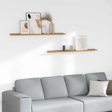 vidaXL Ράφι Τοίχου 2 τεμ. Μπεζ 115x9x3cm Επεξεργασμένο Ξύλο