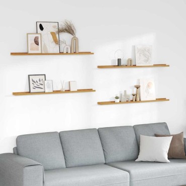 vidaXL Ράφι Τοίχου 4 τεμ. Μπεζ 115x9x3cm Επεξεργασμένο Ξύλο