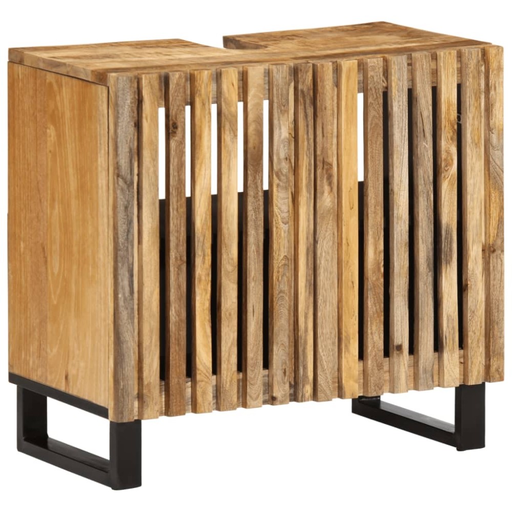vidaXL Ντουλάπι Νιπτήρα 62x34x58cm από Μασίφ Ακατέργαστο Ξύλο Μάνγκο 1 τεμ.
