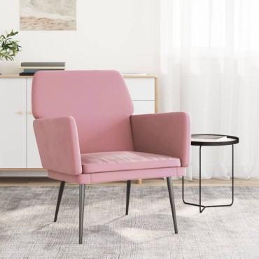 vidaXL Πολυθρόνα Ροζ 62x79x 79cm Βελούδινη 1 τεμ.