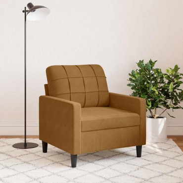 vidaXL Πολυθρόνα Καφέ Βελούδινη 77x77x80cm 1 τεμ. Γωνιακός